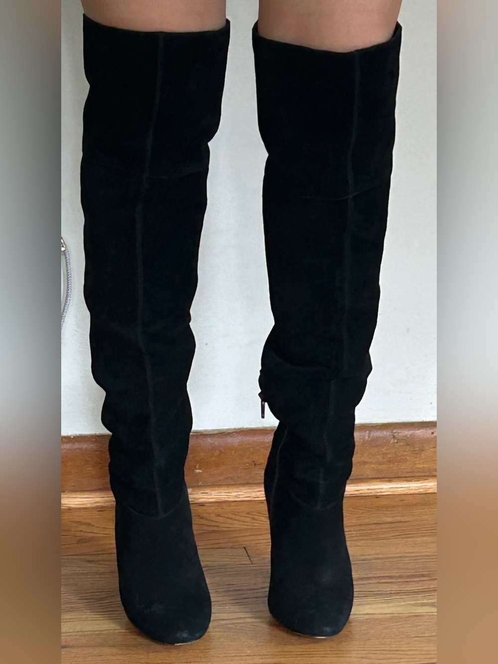 Black over the knee real suede Boots - Picture 4 of 5